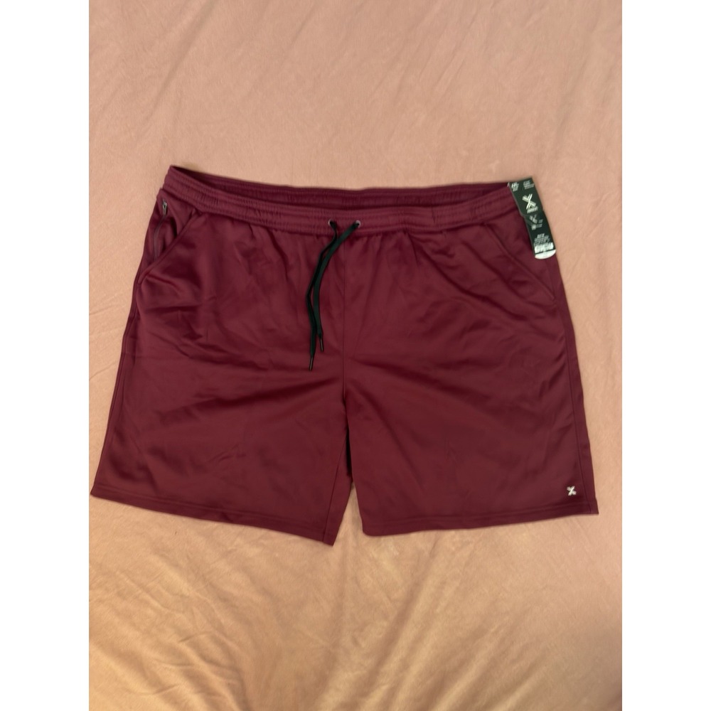 Xersion Men's Big & Tall 6XL Burgundy Performance Shorts 10" Inseam NWT $45